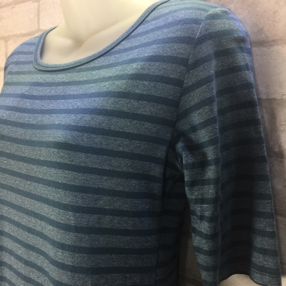 LuLaRoe Medium Blue Stripped Julia Dress - Picture 4 of 8